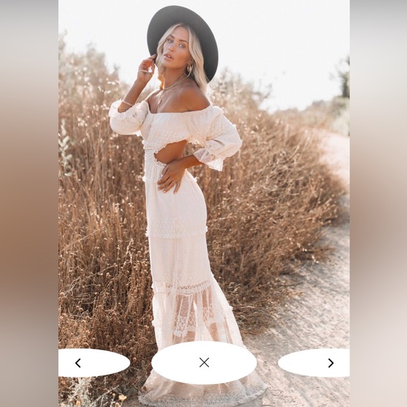 Porsha Off The Shoulder Tiered Cutout Maxi Dress main image 1